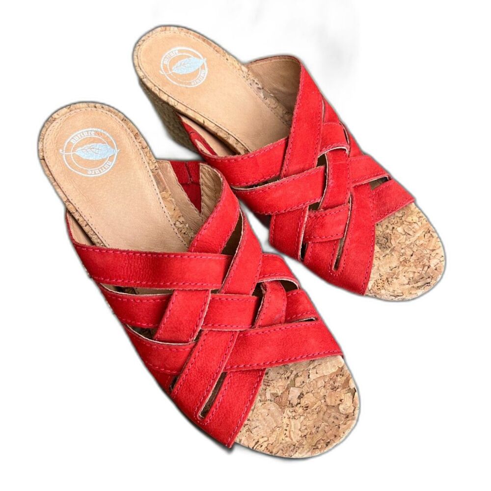Nurture Anitaa Wedges Sandals 6.5 Sea Coral Espadrille EUC Box Dillards